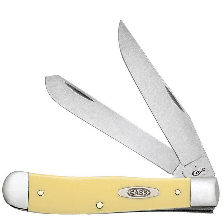 Case XX WR Pocket Knife Yellow Synthetic Trapper W/Clip (Cv) Item #30114 - (3254C Cv) - Length Closed: 4 1/8 Inches