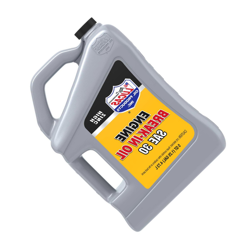 Lucas Motor Oil, Break-In, 30W, Conventional, 5 qt Jug, Each