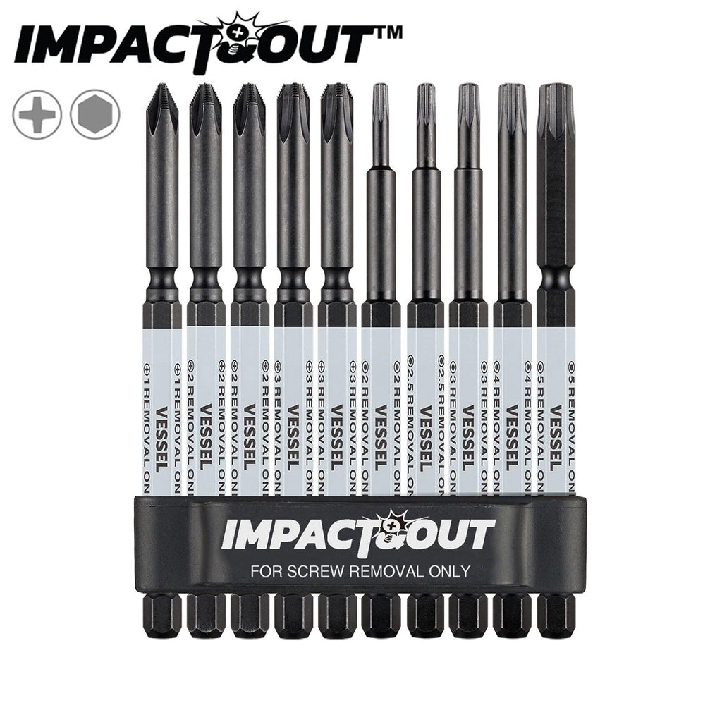 (USA Official) VESSEL Impact & Out Screw Removing Bit assortment