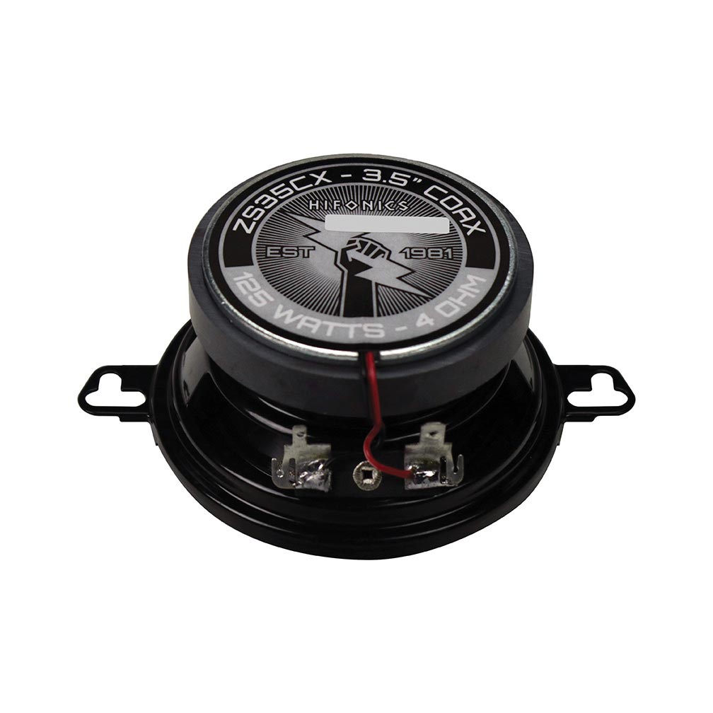 Hifonics Zeus ZS35CX 3.5 Inch 2 Way 125W Car Audio Coaxial Speakers with Mylar Dome Tweeter and Alpha Cellulose Poly Woofers, Pair