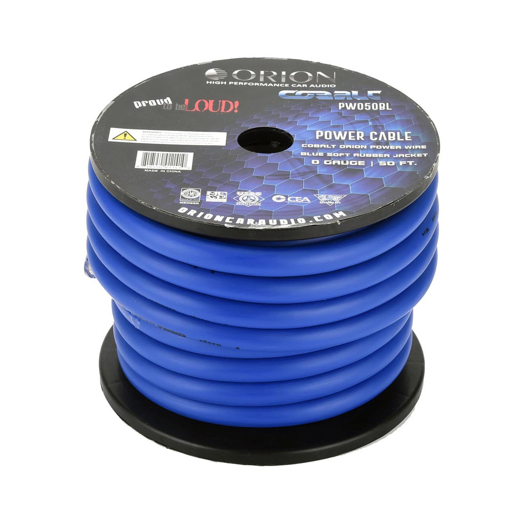 Orion Cobalt PW050BL 0 Gauge Wire (50ft) Copper Clad Aluminum CCA 0 AWG - High Powered Car Audio/Amplifier Power & Ground Cable, Battery Cable, Home Speaker Stereo, Welding Battery, RV Trailer Wiring