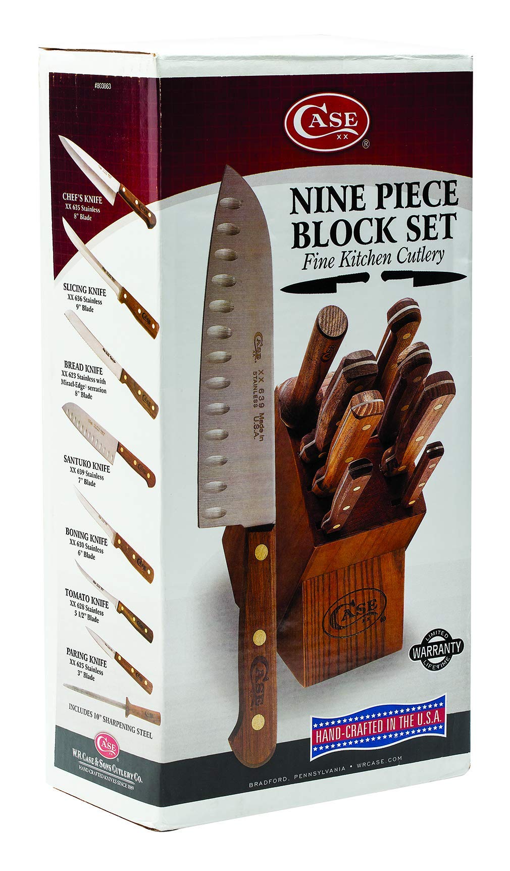 WR Case XX Nine Piece Case Household Cutlery Block And Knife Set Item #10249
