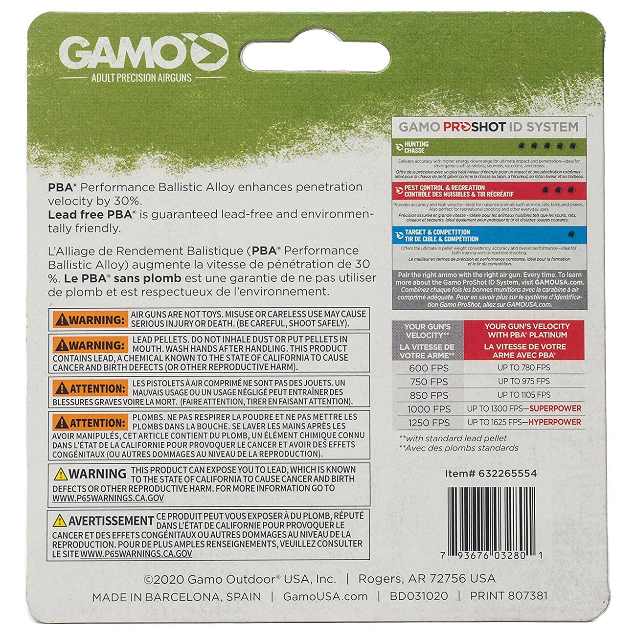 Gamo PBA Platnm Pellts .22/Blister Pk 632265554