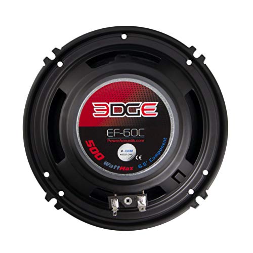 Power Acoustik EF-60C Edge Series 6.5" 500-Watt 2-Way Component Speaker System , BLACK