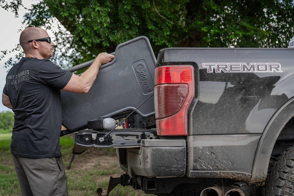 Caldwell Stable Table Lite with Weatherproof Tabletop, Ambidextrous Seat and Fully Collapsible Design for Easy Transport and Outdoor Target Shooting