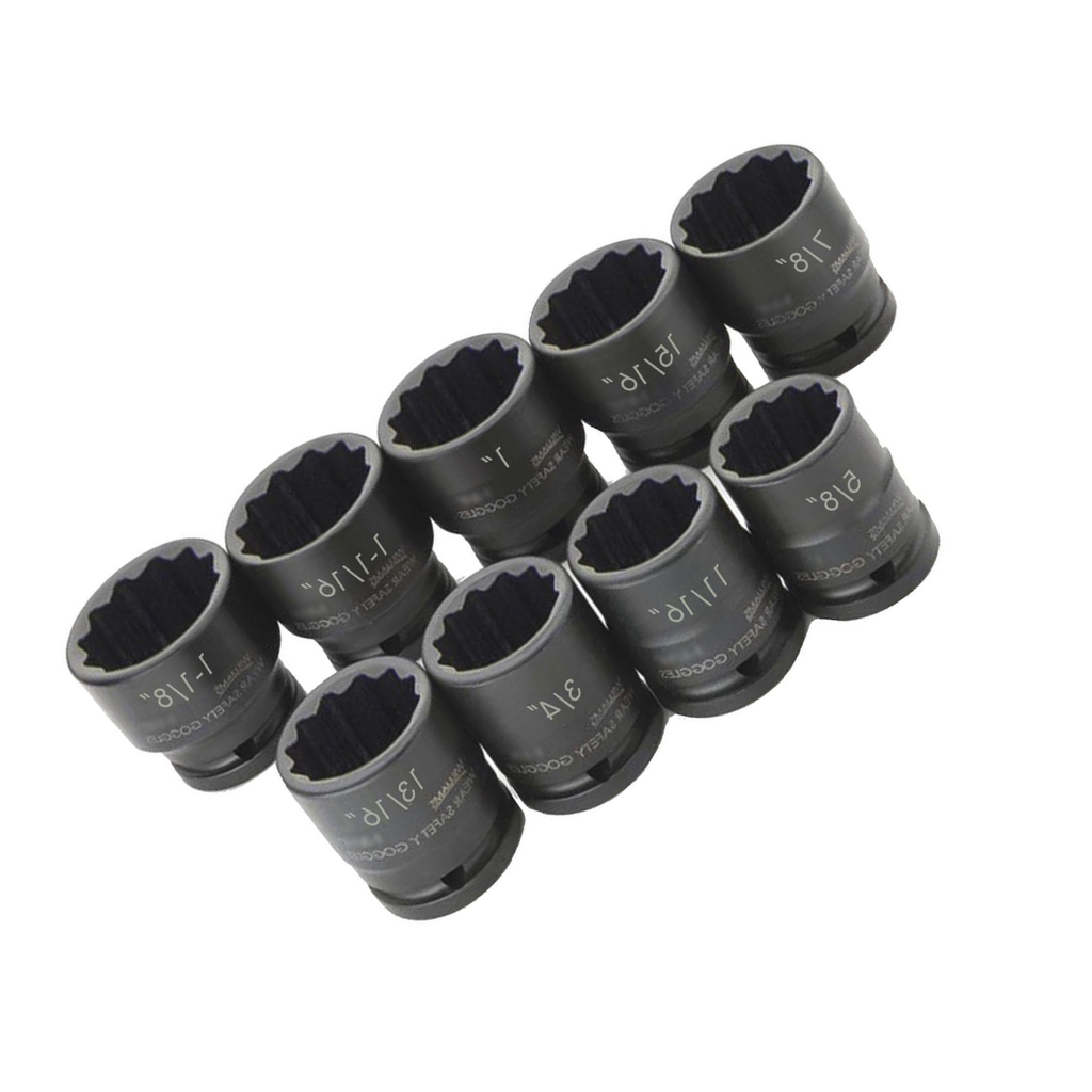 Williams JHW38925 3/4-Inch Drive 12-Point Shallow Impact Socket Set - 9-Piece