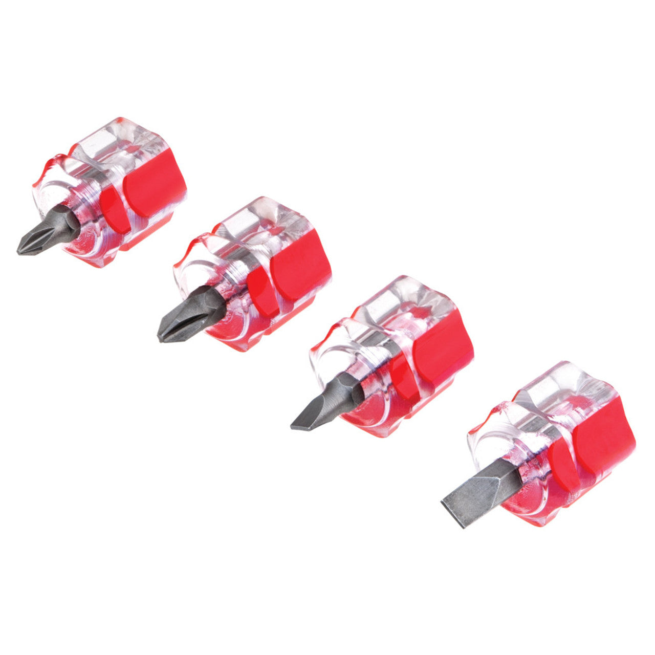 Performance Tool W80004 4 Piece Mini Stubby Screwdriver Set (Phillips sizes: #1 and #2, Slotted sizes: 3/16 and 1/4"), Sewing Machines Screwdriver