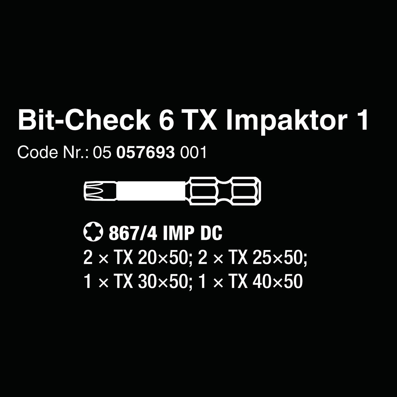 Wera 1/4″ Drive TORX ‘Impact Ready’ Bit Set and Carrying Case (6 Piece)