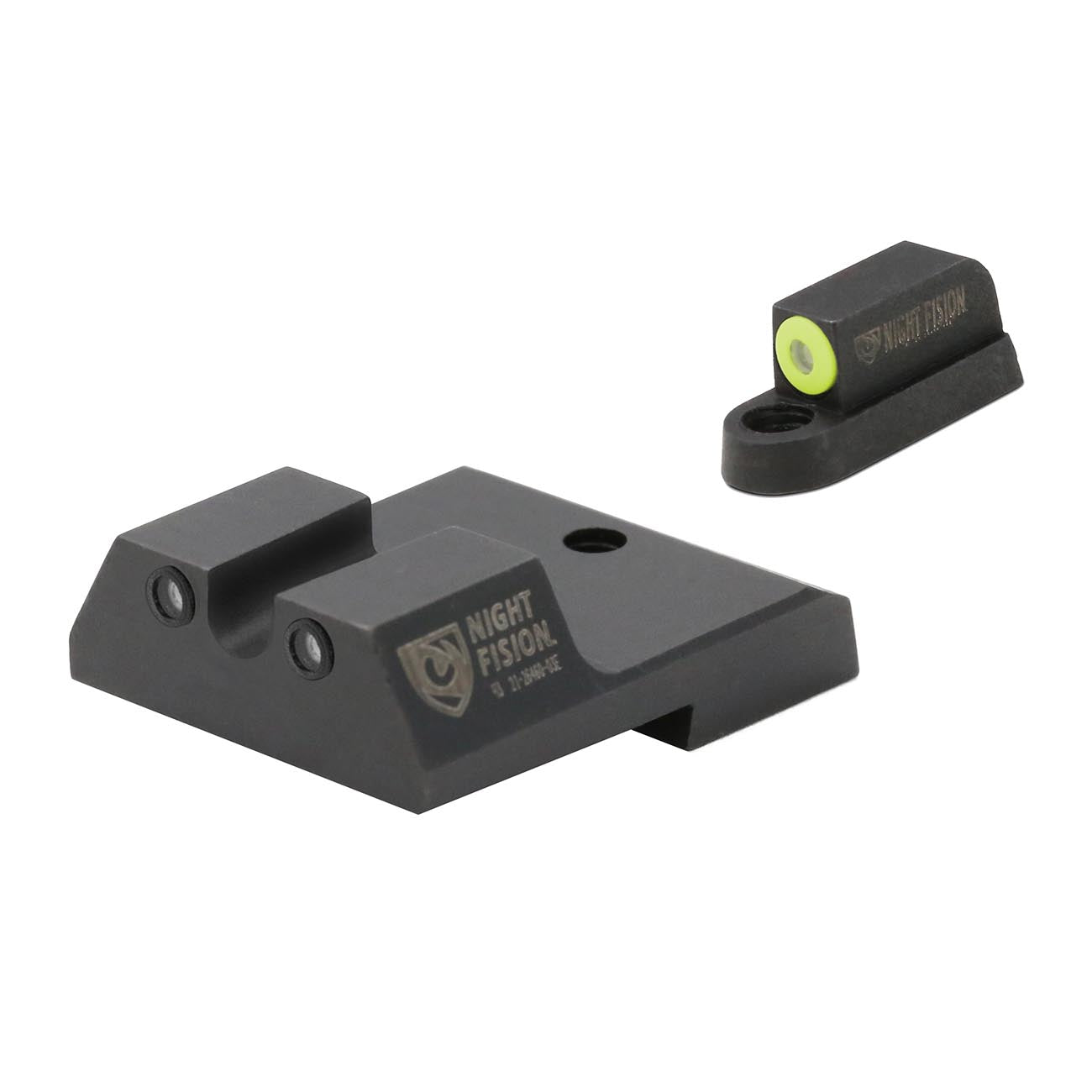 Night Fision Tritium Night Sight Set for CZ USA P-10 C/F - Yellow Front Ring, U Notch Black Rear Rings