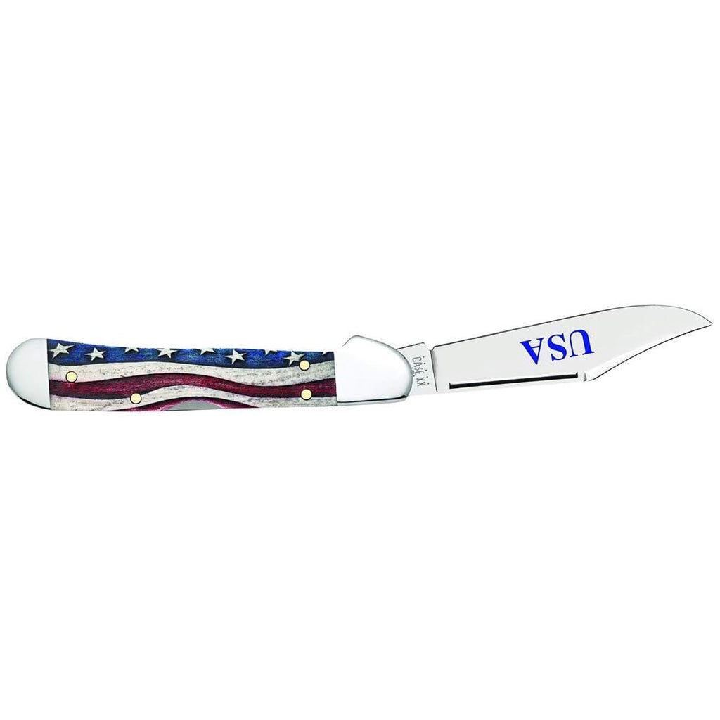 Case WR XX Pocket Knife Patriotic Smooth Natural Bone Mini Copperlock Item #64141 - (61749L SS) - Length Closed: 3 5/8 Inches