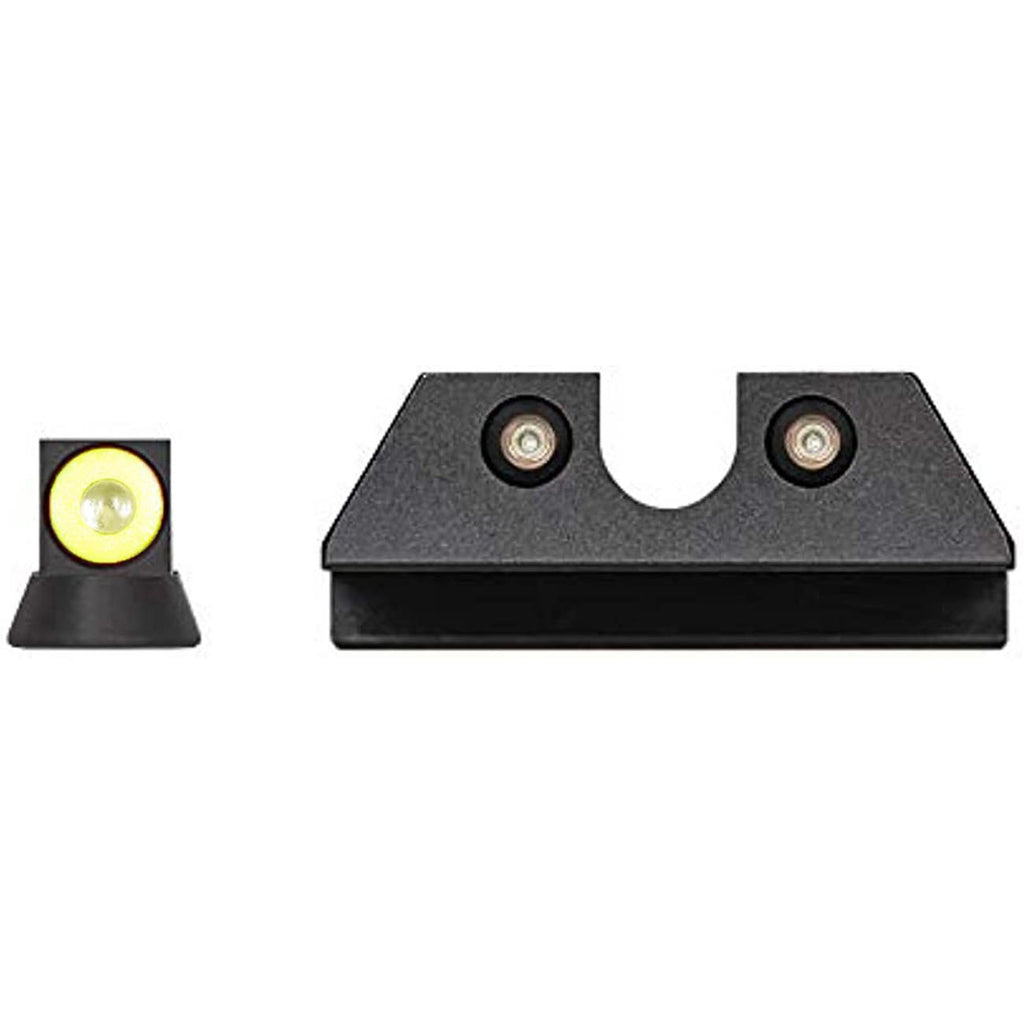 Night Fision Tritium Night Sight Set for CZ USA P-10 C/F - Yellow Front Ring, U Notch Black Rear Rings