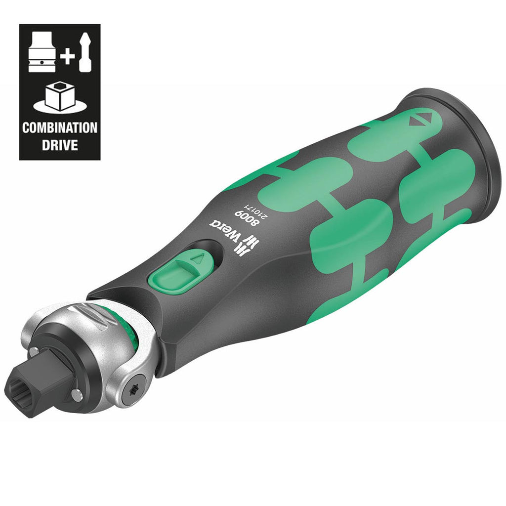 Wera 05004282001 8009 Zyklop Pocket Set Imperial 1, Ratchet Set, 13 Pieces, Black Green