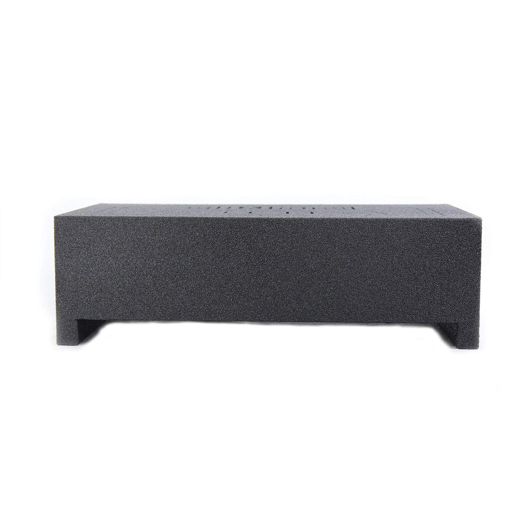 QPower QBSHALLOW10DF Single 10″ Sealed Subwoofer Enclosure – Universal Downfire/Behind Seat – Bedliner Finish