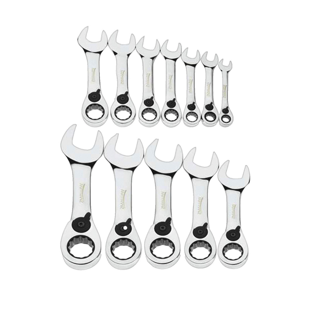 Williams Metric Stubby Reversible Ratcheting Combination Wrench Set 12-Point (12 Piece)