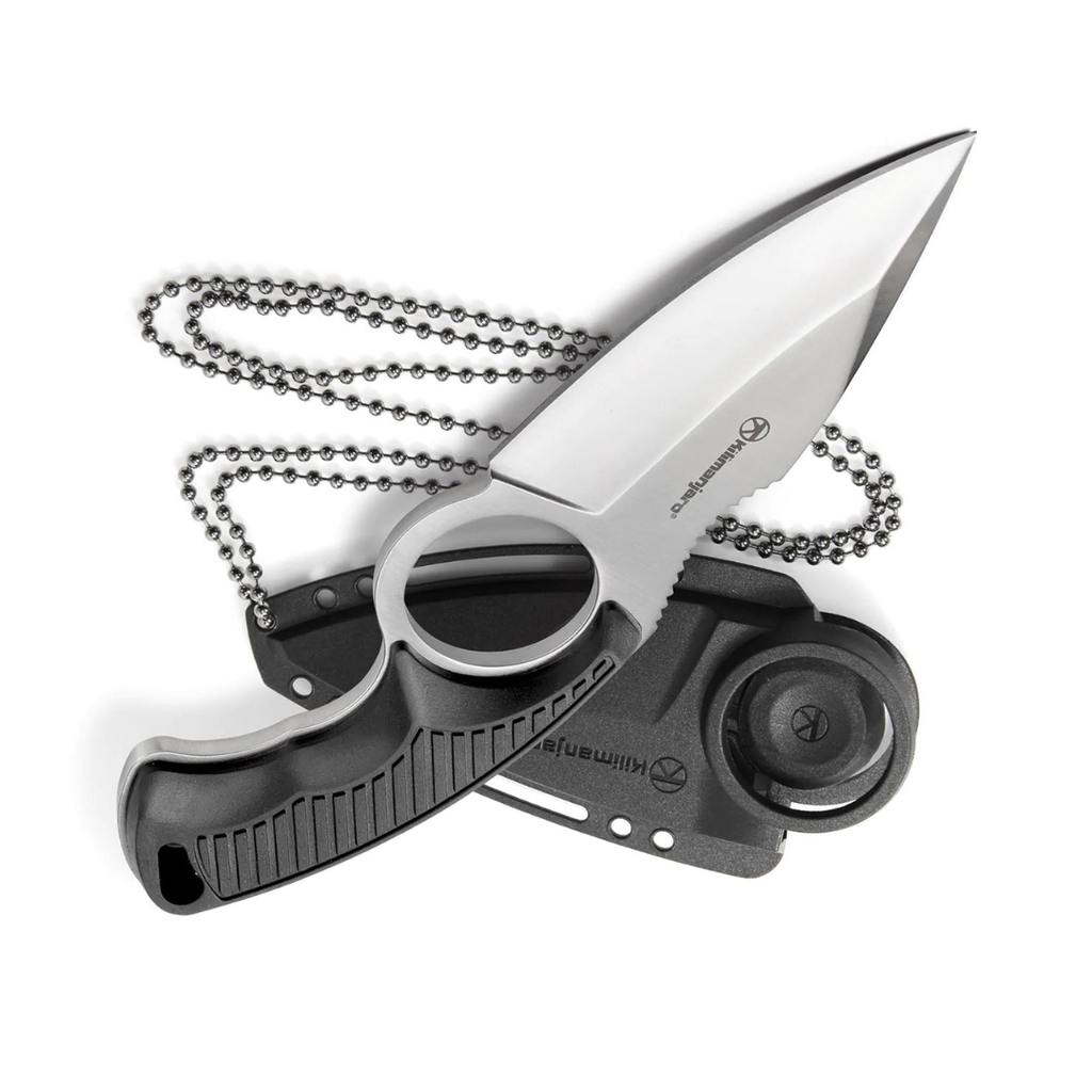 Kilimanjaro Stretta 910106 6.75" Drop Point Neck Knife – Fixed Blade EDC Knife with Sheath, Compact Outdoor Utility Knife