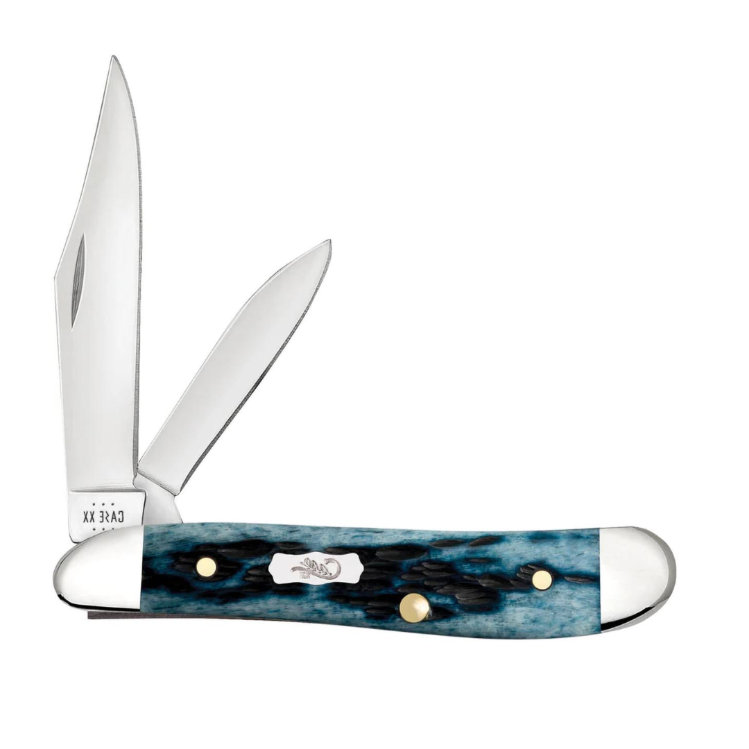 W. R. Case & Sons Pocket Worn Mediterranean Blue Bone Peanut Pocket Knife CASE51858