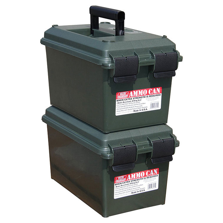 MTM AC11 Ammo Can for Bulk Ammo, Lockable, Water-Resistant, Heavy-Duty Dual Latches, Double Padlock Tabs, USA Made, Forest Green