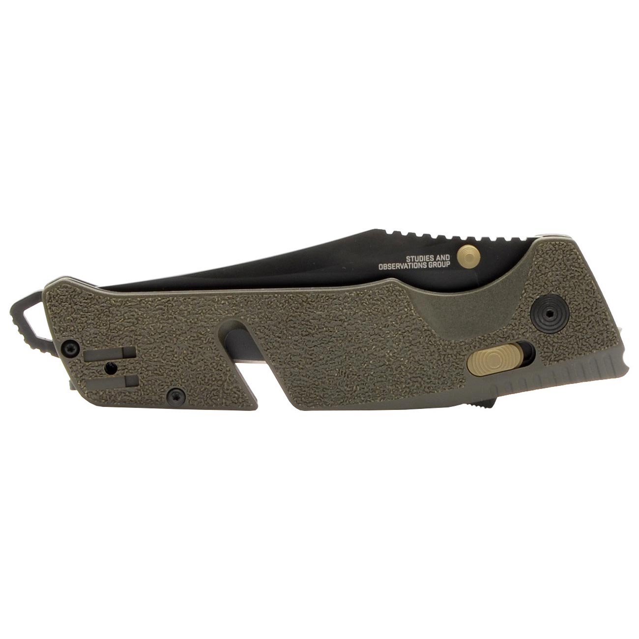 SOG Trident at Ambidextrous Professional Partially Serrated Folding Knife | Heat-Treated CRYO D2 Stainless Steel Blade, Olive Drab