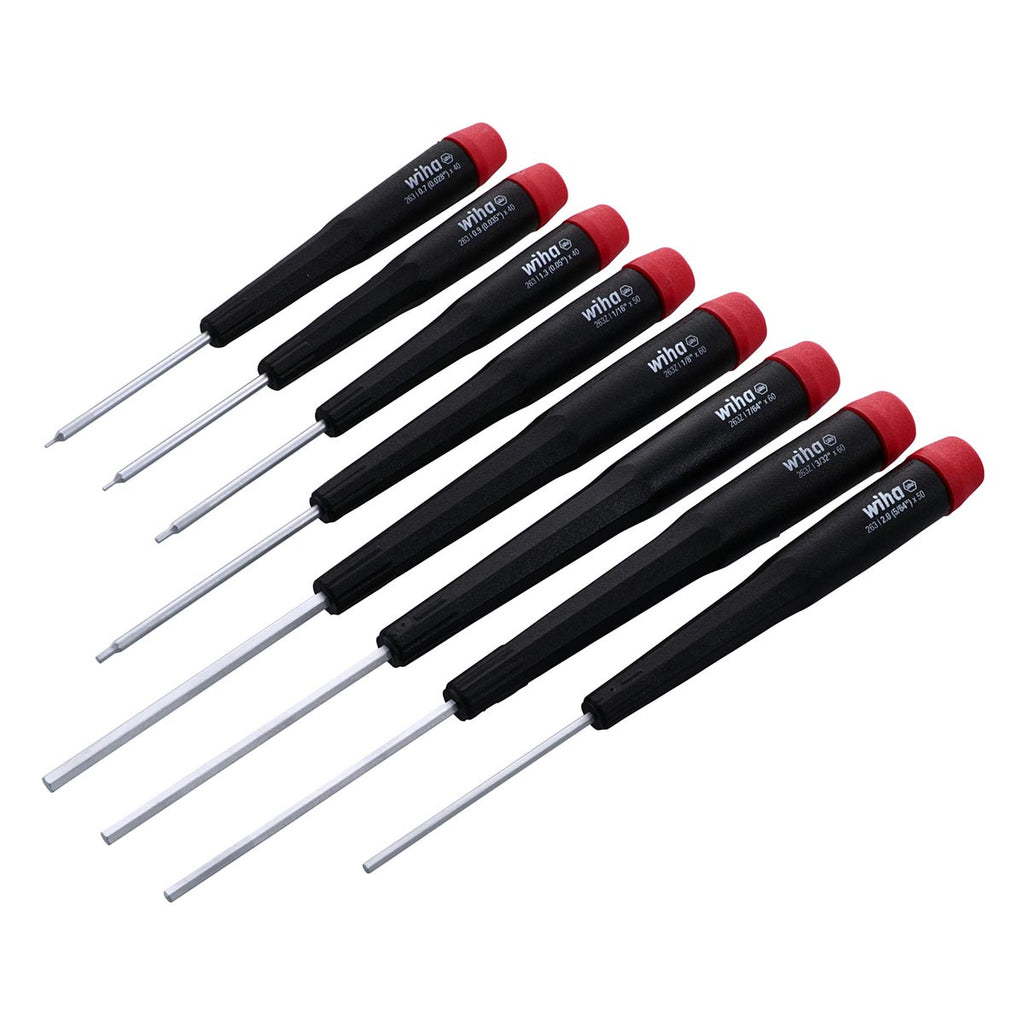 Wiha 26391 Screwdriver Set, Hex Inch With Precision Handle, 8 Piece