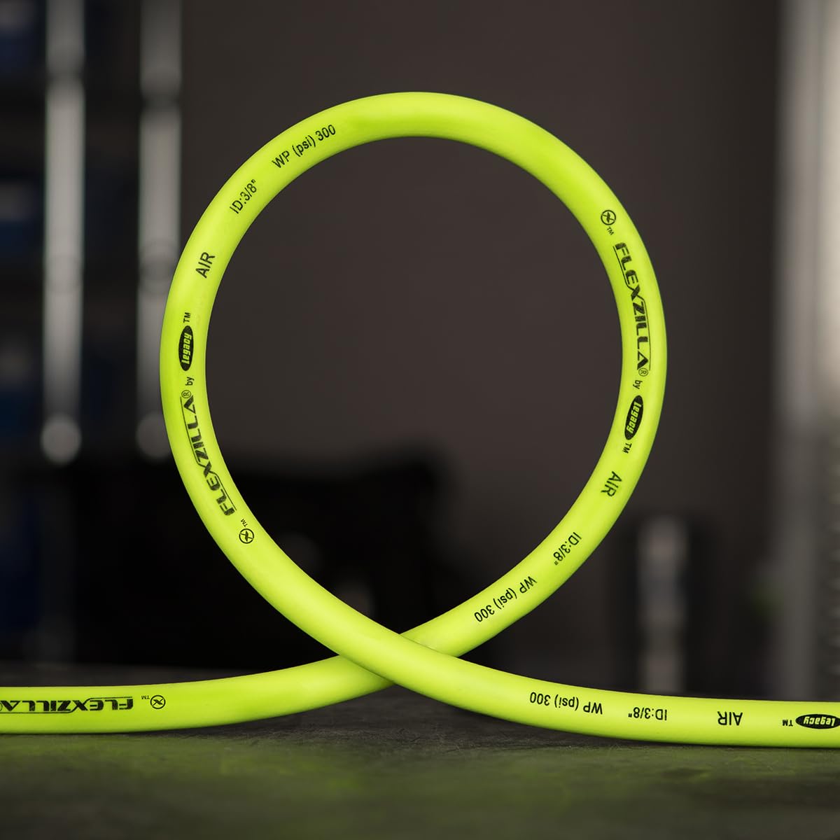 Flexzilla Air Hose, 3/8 in. x 25 ft., 1/4 in. MNPT Fittings, Heavy Duty, Lightweight, Hybrid, ZillaGreen - HFZ3825YW2