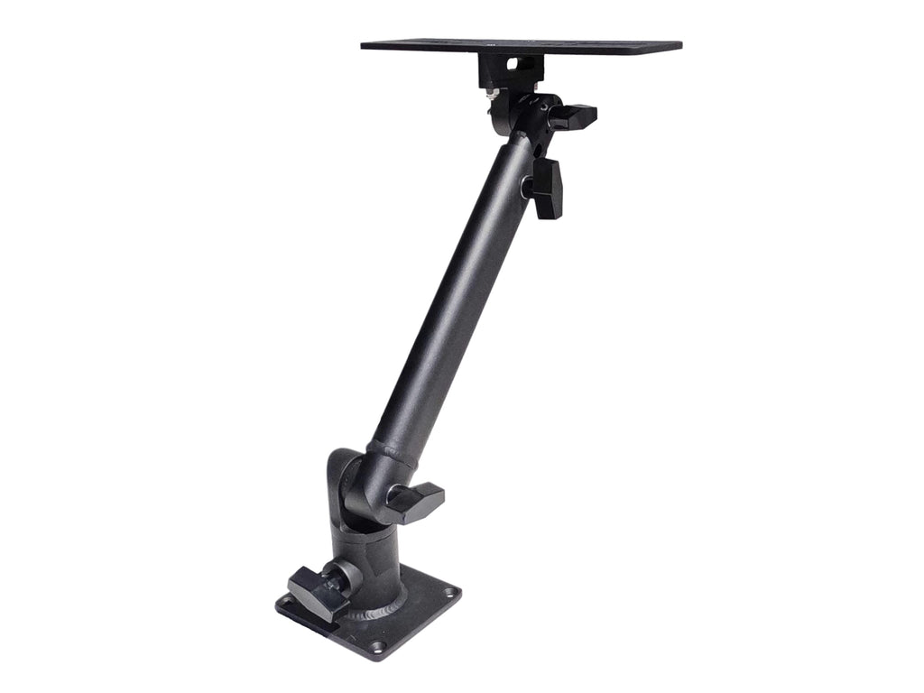 Marine Electronic Mount, Fish Finder Bracket, Anodized Aluminum 350 Degree Swivel Monitor Mount with Adjustable Height, Easy Install, Mounting Plate Fits Most Monitors