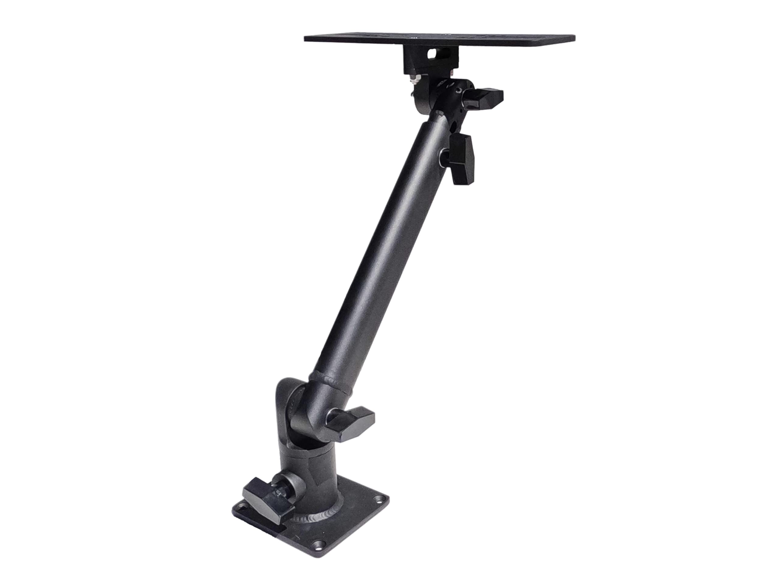 Marine Electronic Mount, Fish Finder Bracket, Anodized Aluminum 350 Degree Swivel Monitor Mount with Adjustable Height, Easy Install, Mounting Plate Fits Most Monitors