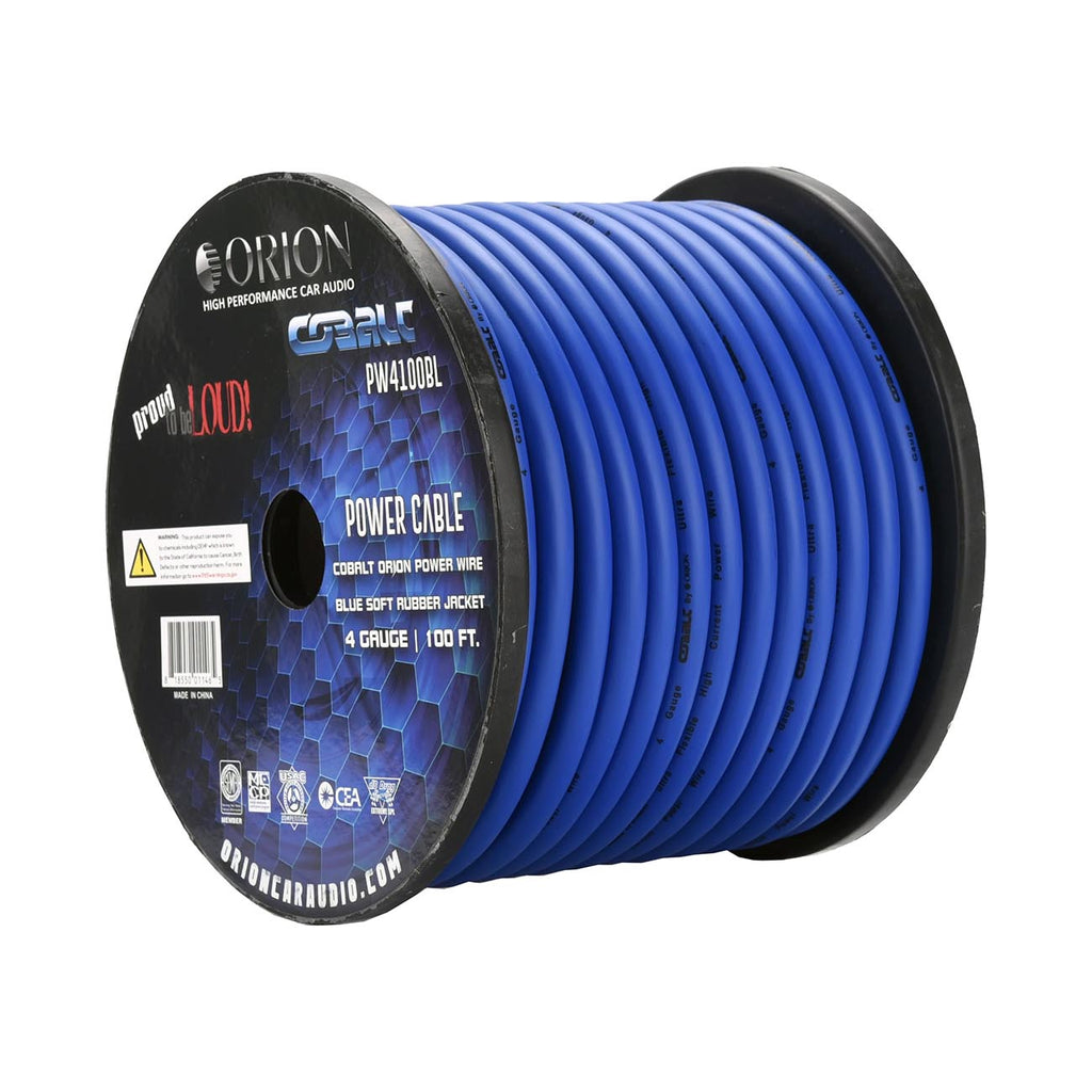 Orion Cobalt 4-Gauge CCA Power Wire 100ft Roll Blue Jacket – PW4100BLORION