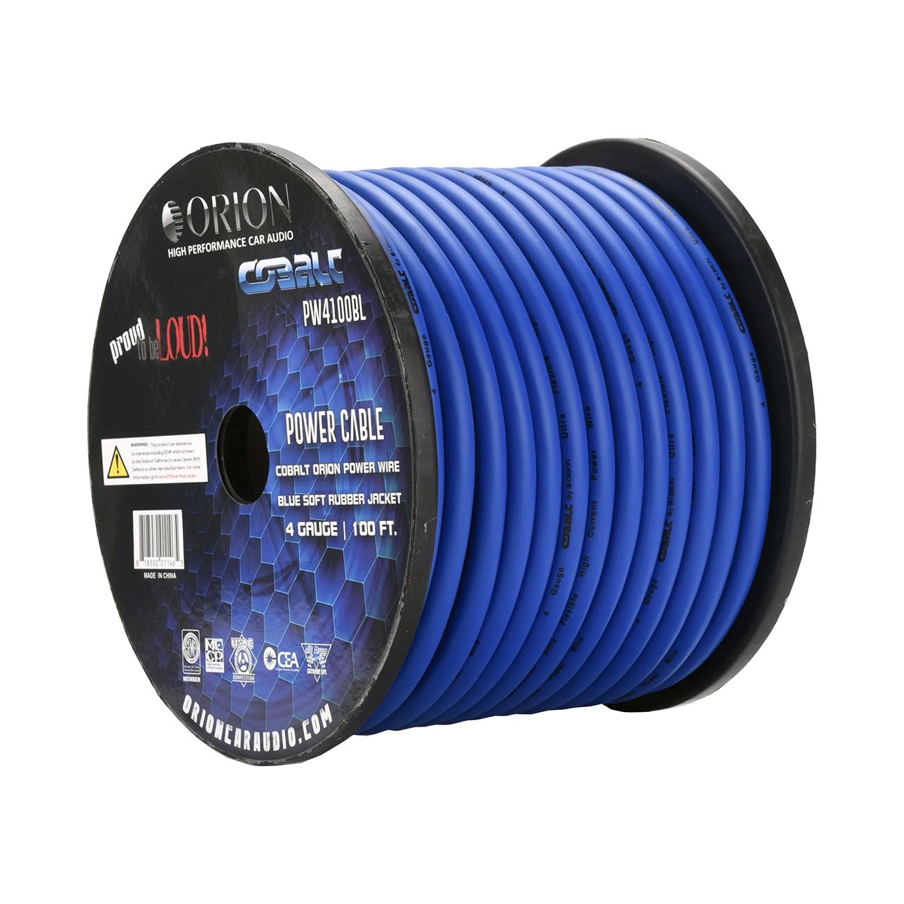Orion Cobalt 4-Gauge CCA Power Wire 100ft Roll Blue Jacket – PW4100BLORION