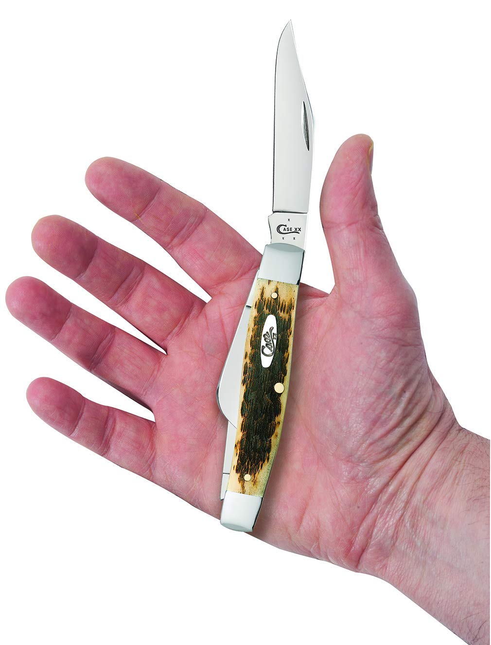 Case WR XX Pocket Knife Amber Jigged Bone Large Stockman Cv Item #204 - (6375 Cv) - Length Closed: 4 1/4 Inches