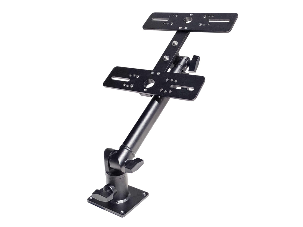 Double Face Marine Electronic Mount, Fish Finder Bracket, Anodized Aluminum 350 Degree Swivel Monitor Mount with Adjustable Height, Easy Install, Mounting Plate Fits Most Monitors