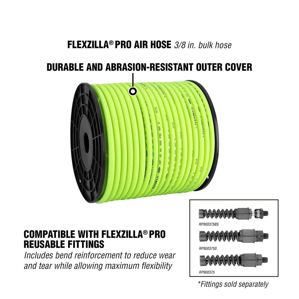Flexzilla 250 ft. L x 3/8 in. Dia. Hybrid Polymer Air Hose 300 psi Green