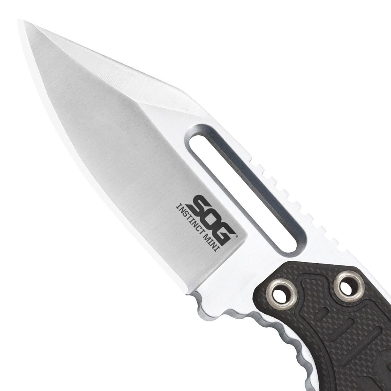 SOG Instinct Mini Small Fixed Blade Knife- 8.75 Inch x 1 Inch x 4 Inch Full Tang Adjustable Clip Belt or Boot Knife with Tactical Knife Sheath and Neck Knife Lanyard (NB1002-CP)
