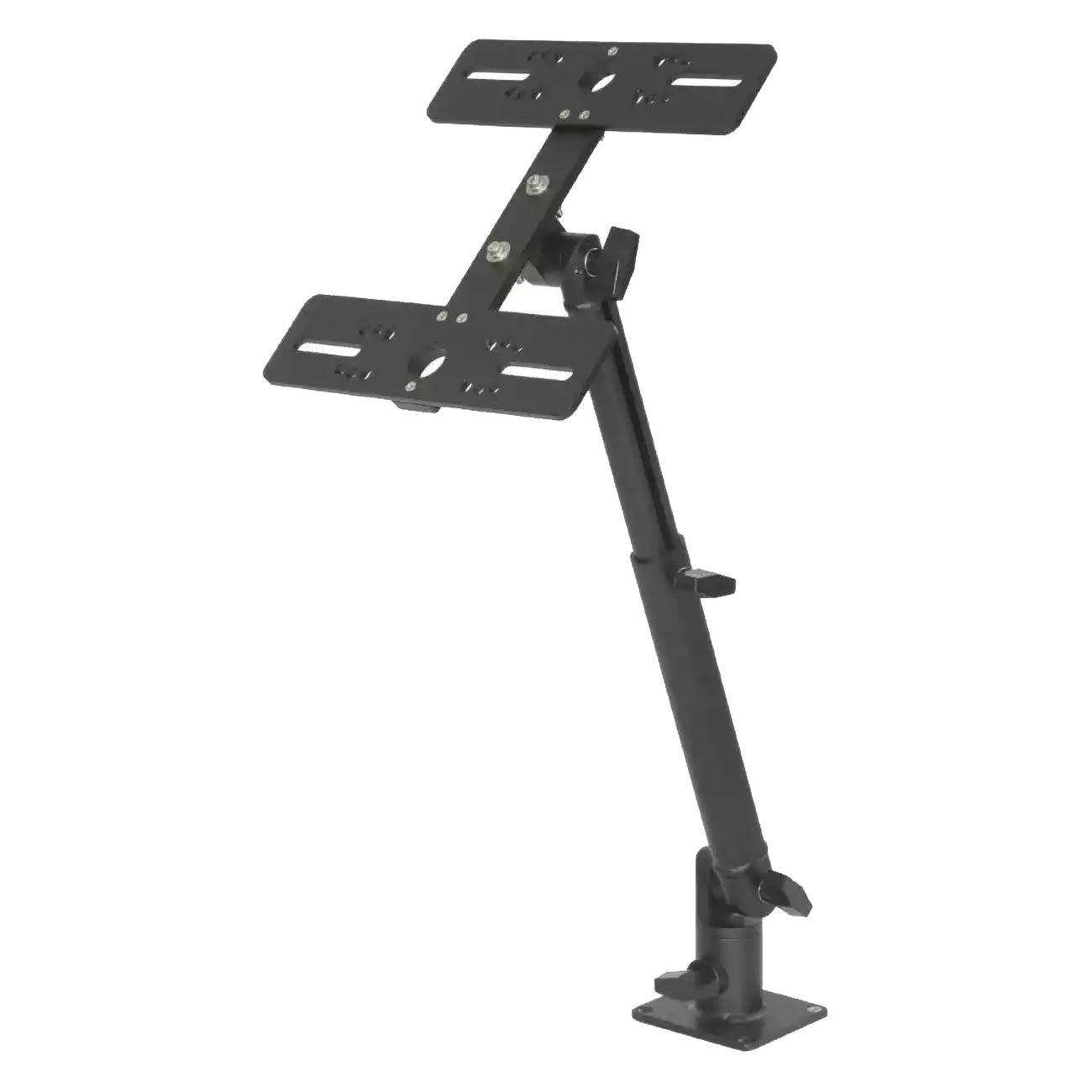 Double Face Marine Electronic Mount, Fish Finder Bracket, Anodized Aluminum 350 Degree Swivel Monitor Mount with Adjustable Height, Easy Install, Mounting Plate Fits Most Monitors