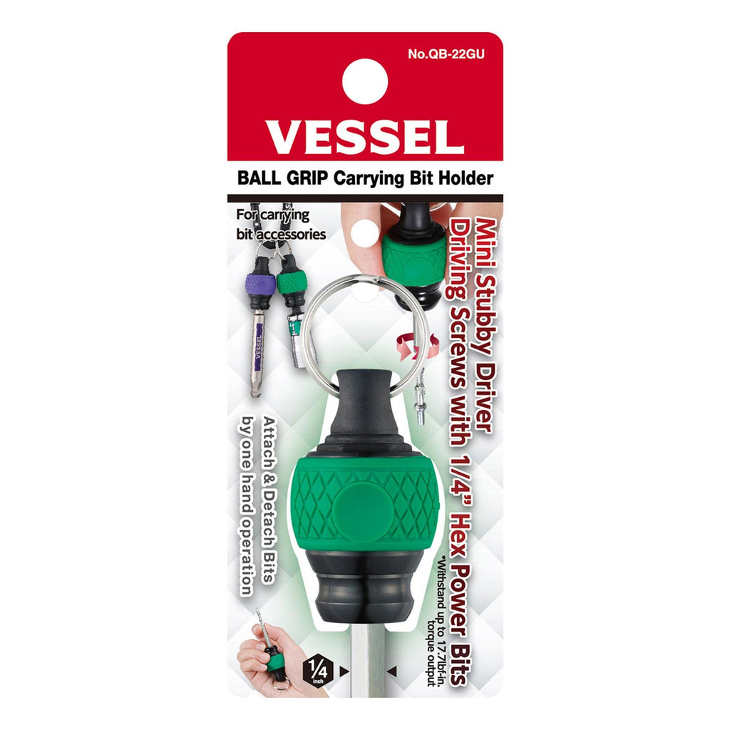 VESSEL BALL GRIP Carrying Bit Holder (Green) No.QB-22GU QB22GU
