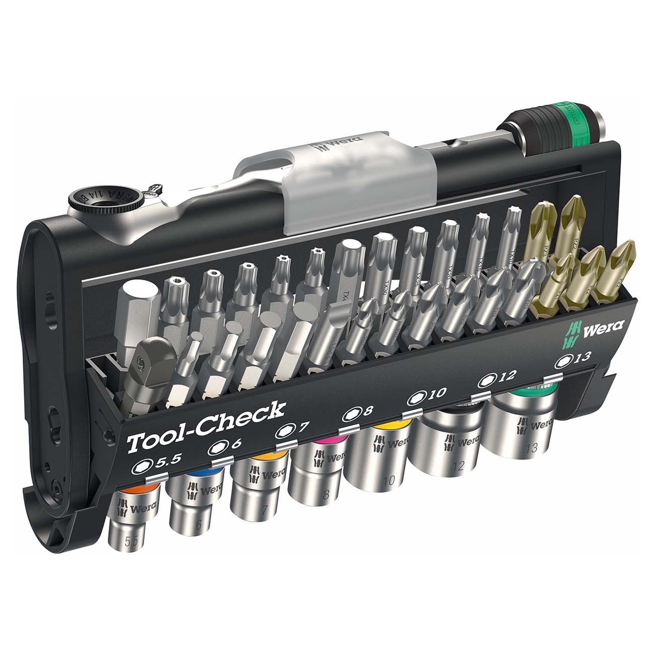 Wera 05073220001 Metric 1/4″ Socket/Bit Driver Set (38-Piece)