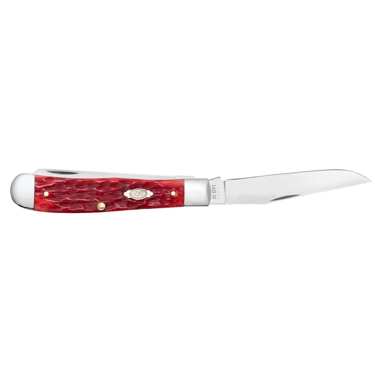 Case Dark Red Bone CS - Peach Seed Jig Trapper (6254C CS) w/Pocket Clip