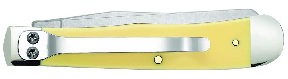 Case XX WR Pocket Knife Yellow Synthetic Trapper W/Clip (Cv) Item #30114 - (3254C Cv) - Length Closed: 4 1/8 Inches