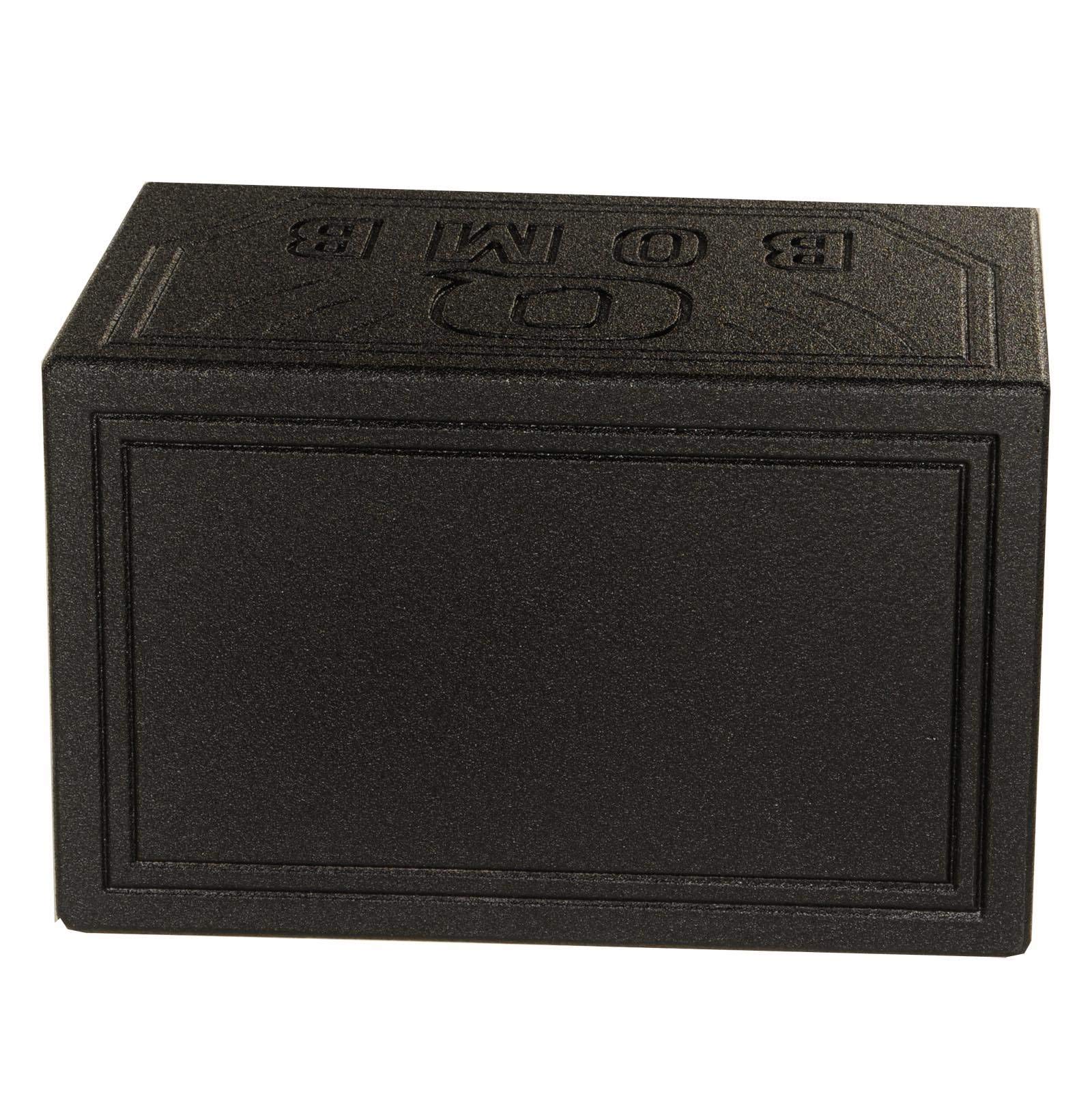 QPower QBOMB, Single 10" Tough Vented Shallow Ported Car Audio Subwoofer Box Enclosure with 1.4 Cubic Feet of Air Space, Black