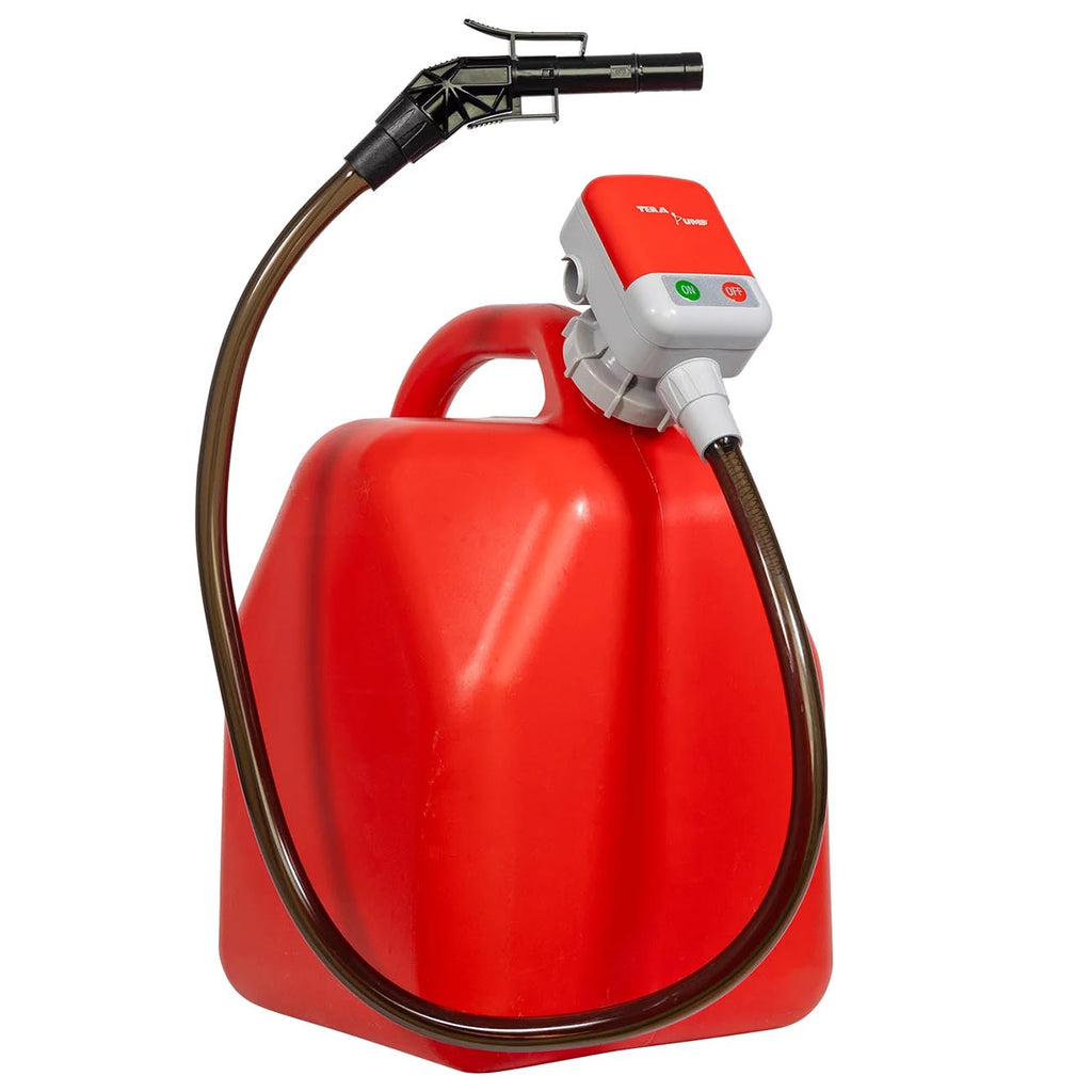 TERA PUMP - Automatic Fuel Transfer Pump (5th Gen) Auto-Stop Sensor, 39" Strong Vinyl Hose, Flexible Intake Hose, Fits All Universal Threaded Adapter, Transfers 2.7 GPM for Gasoline, Diesel, E85, E15