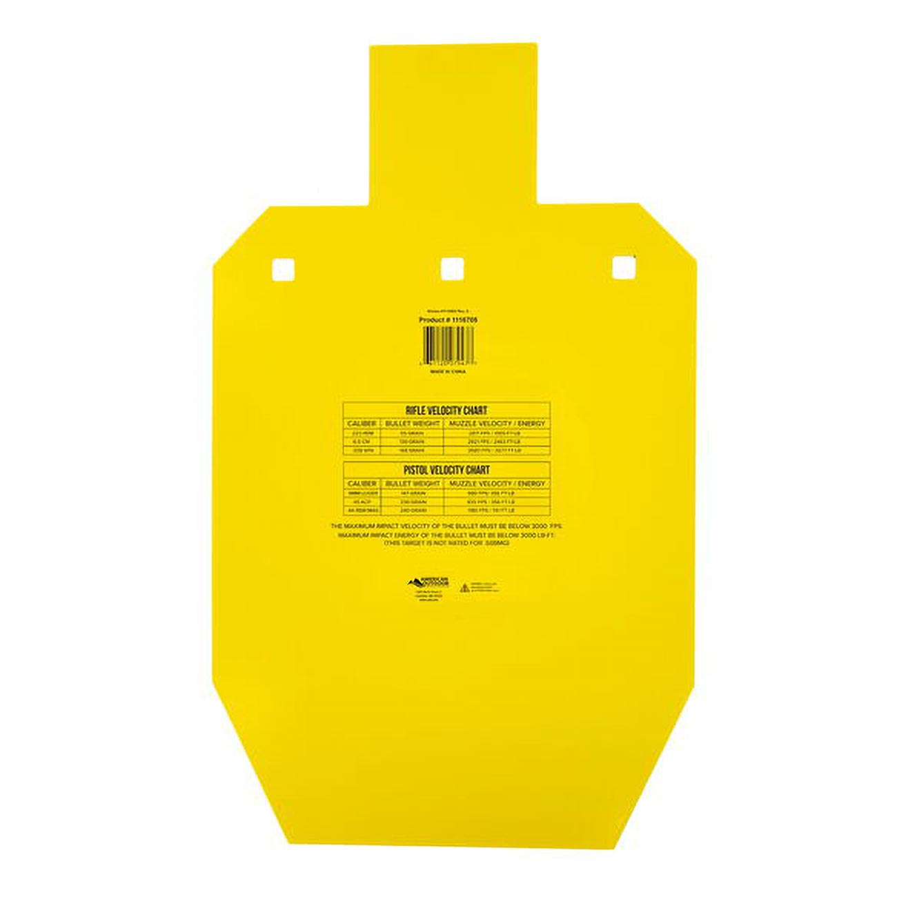 Caldwell High Caliber AR500 Steel Targets 66% IPSC 3/8 Inch Thickness, Rifle Rated for Precision Shooting and Target Practice with Hanging Options (Sold Separately)