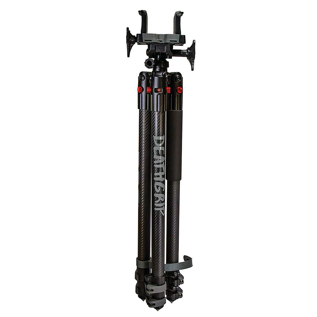 BOG DeathGrip Carbon Fiber Tripod with Durable Frame, Lightweight, Stable Design, Bubble Level, Adjustable Legs, Shooting Rest, and Hands-Free Operation for Hunting, Shooting, and Outdoors