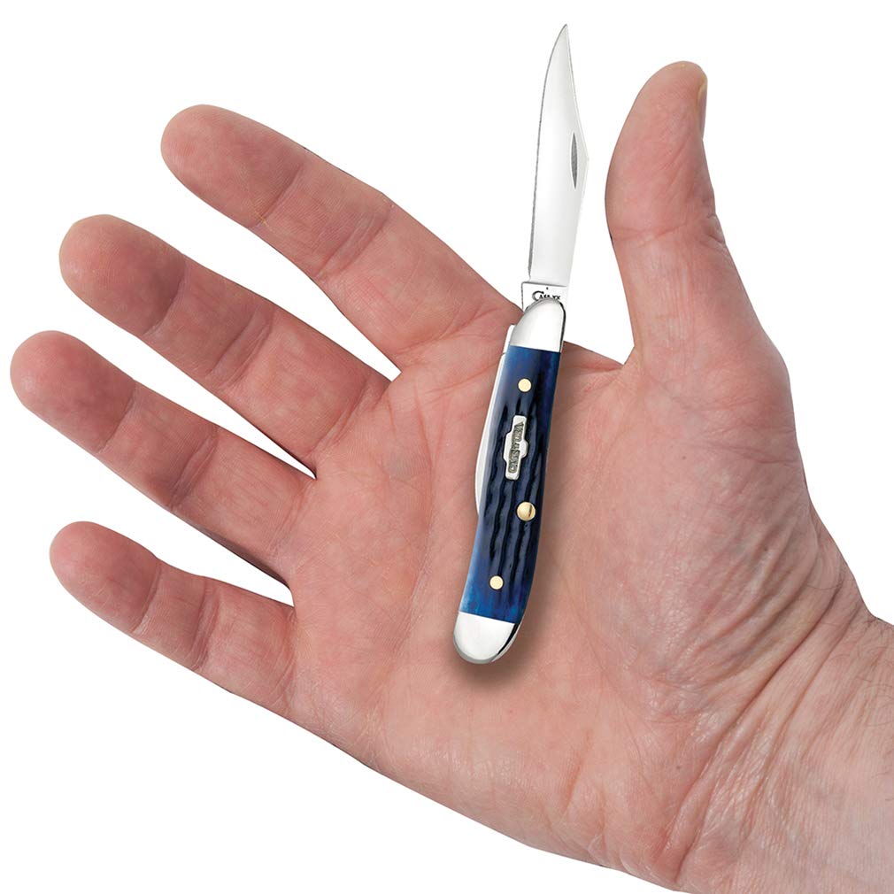 Case WR XX Pocket Knife Navy Blue Bone Peanut Item #2802 - (6220 SS) - Length Closed: 2 7/8 Inches