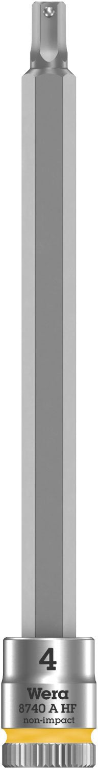 Wera - 5003345001 5Piece 100mm Long 1/4" Sq. Drive Holding Function Hex Socket Set, 003345