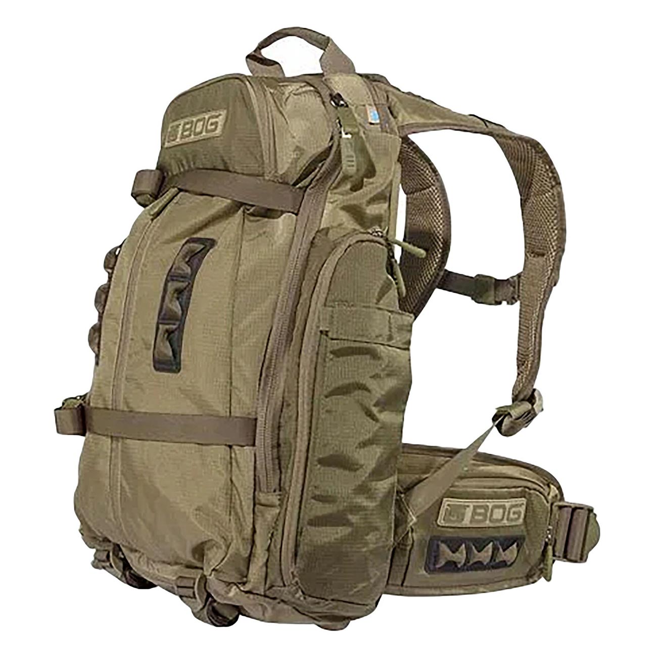 BOG Day Pack Bag with Detachable Carry Boot and Rain Cover, Lightweight Ripstop, Heavy-Duty, Large Capacity, For Hunting, Outdoors, EDC