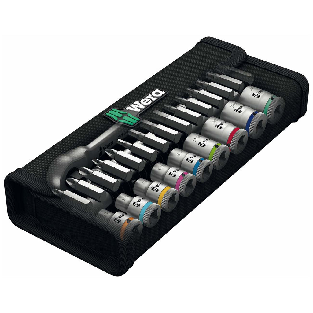 Wera 05004021001 1/4” Drive Switch Ratchet SAE Socket and Bit Set (28 Piece)