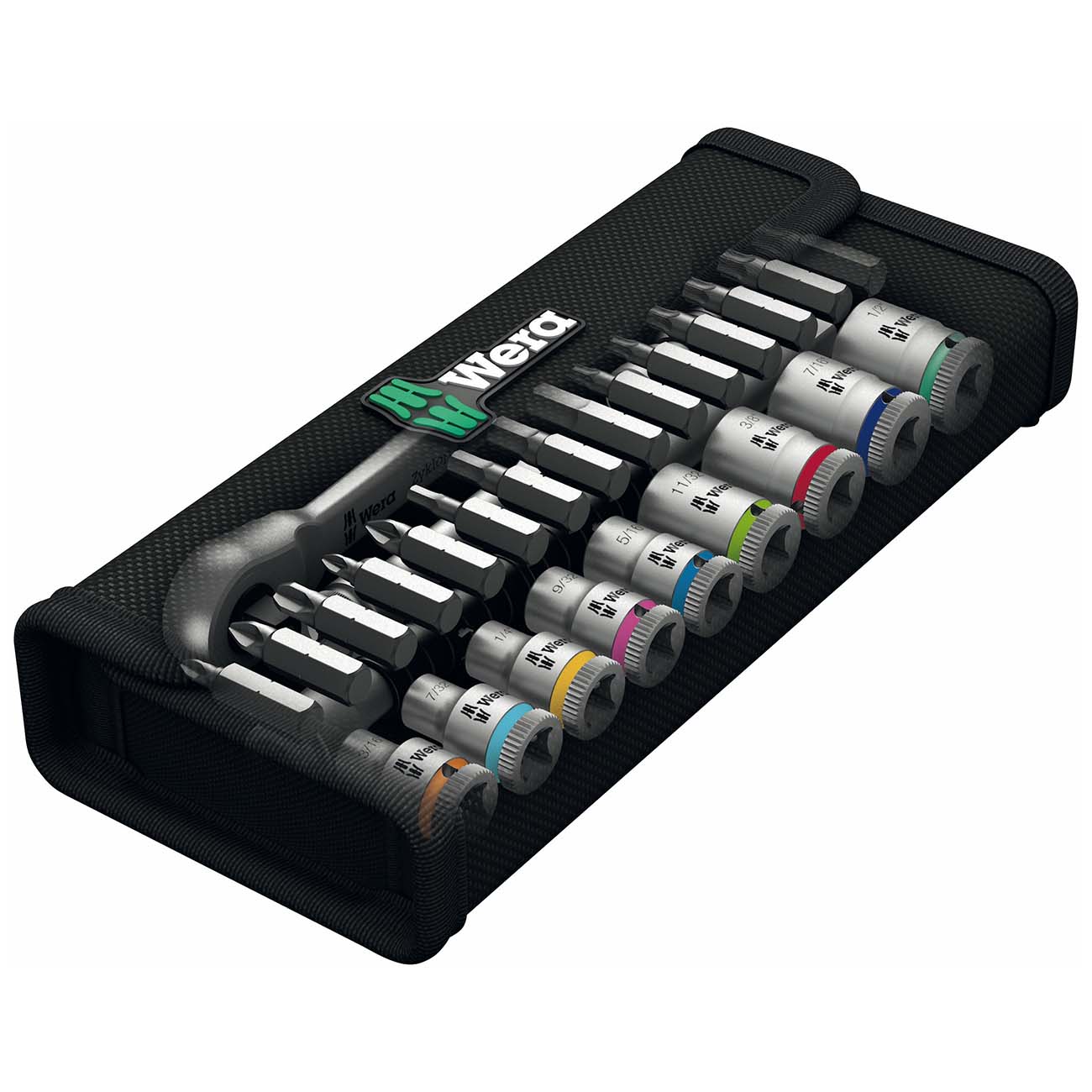 Wera 05004021001 1/4” Drive Switch Ratchet SAE Socket and Bit Set (28 Piece)