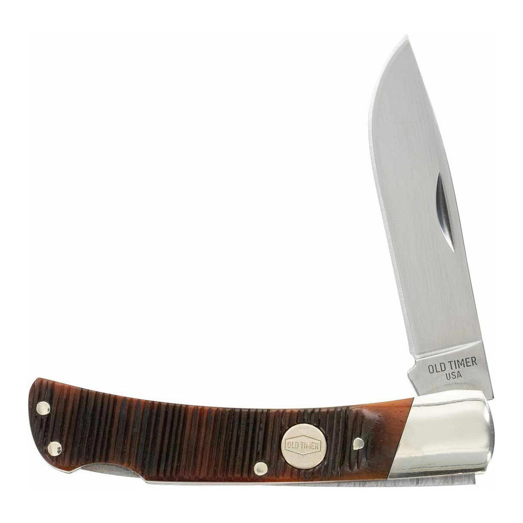 Old Timer Generational USA Series 5OTG Bruin Traditional Lockback Pocket Knife with Stainless Steel Drop Point Blade, Bone Handle, for Hunting, Everyday Carry, Camping, and Outdoors, One size, TBD