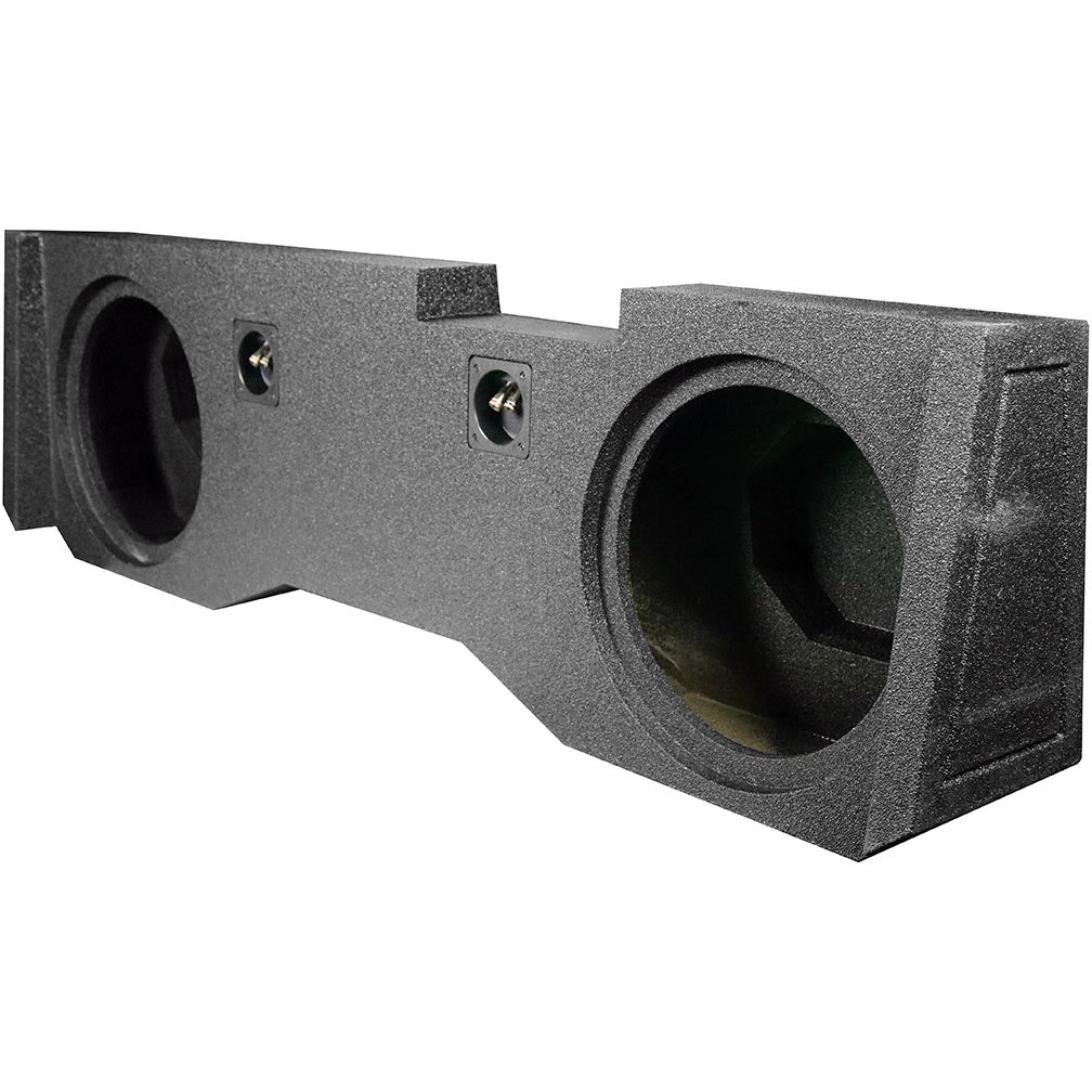 QPower QBGMC1220144DR “QBOMB” Dual 12″ Sealed Empty Woofer Enclosure – Under‑Seat Down‑Fire Sub Box for 2014–2018 Chevrolet & GMC Crew Cab Trucks