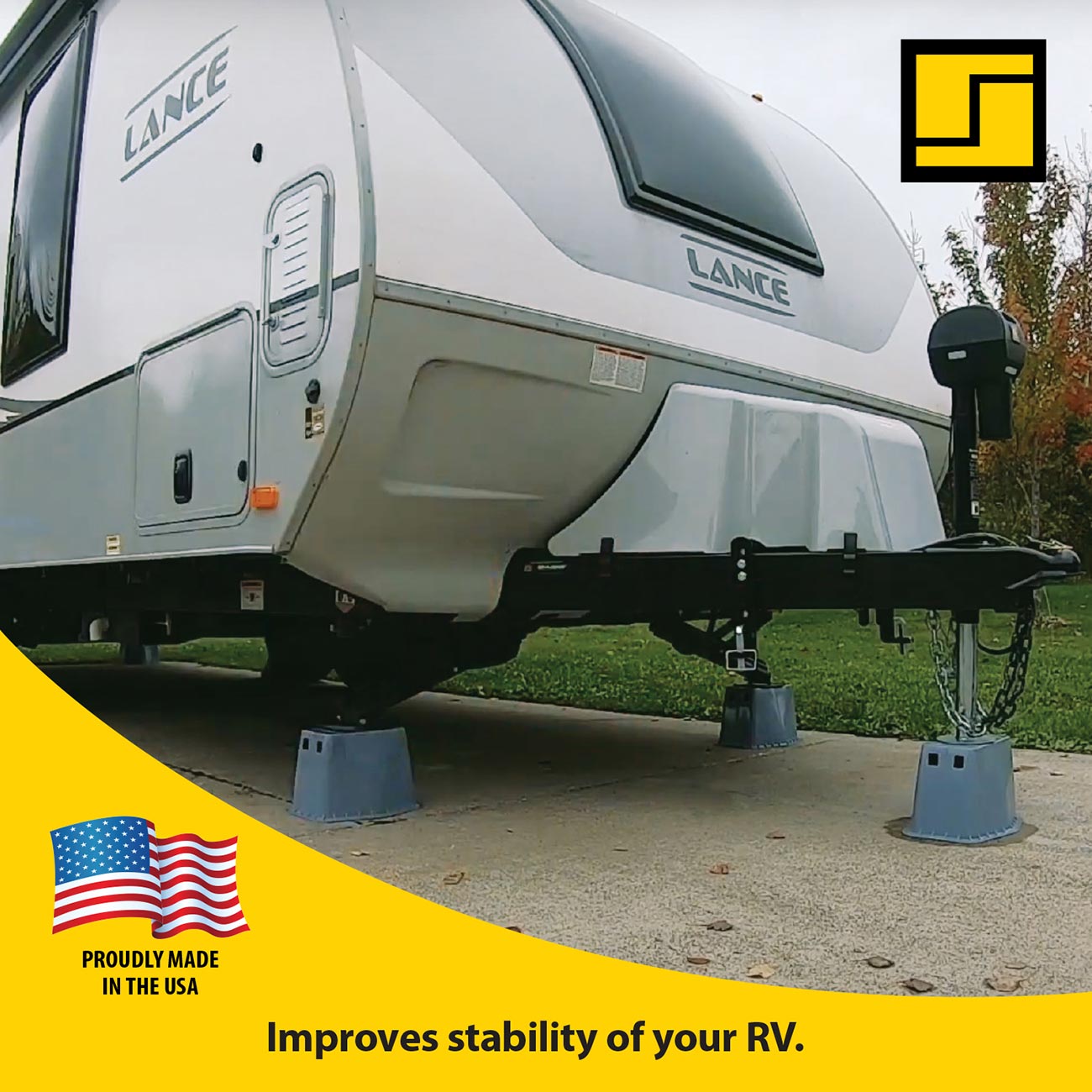 Stromberg Carlson JBP-813.4 Base Pad Peak - Scissor Jack - Stab Jack - Jack Stands - Trailer Jack - Trailer Jack Block - RV Accessories - Camper Accessories for Travel Trailers (4 Pack)
