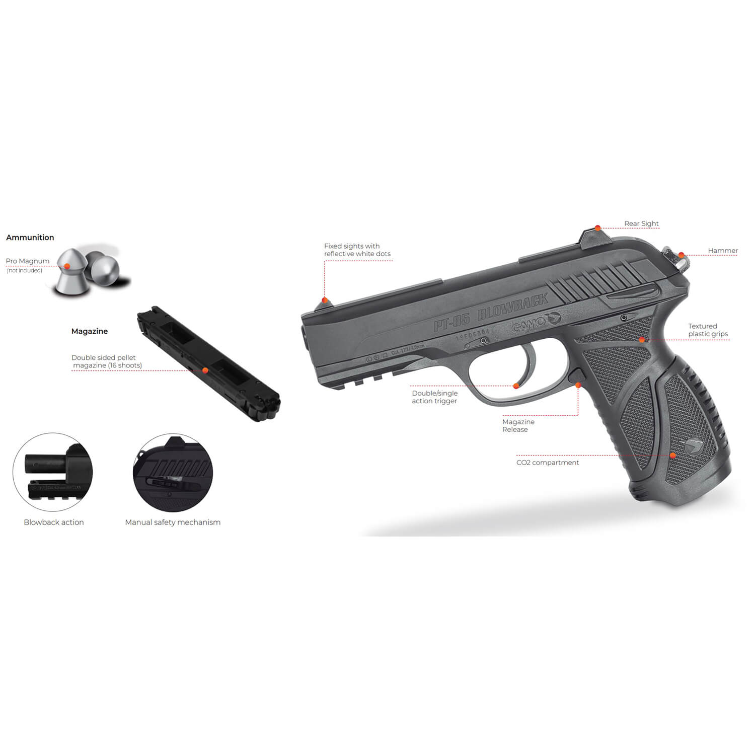 Gamo PT-85 CO2 Pistol air Pistol